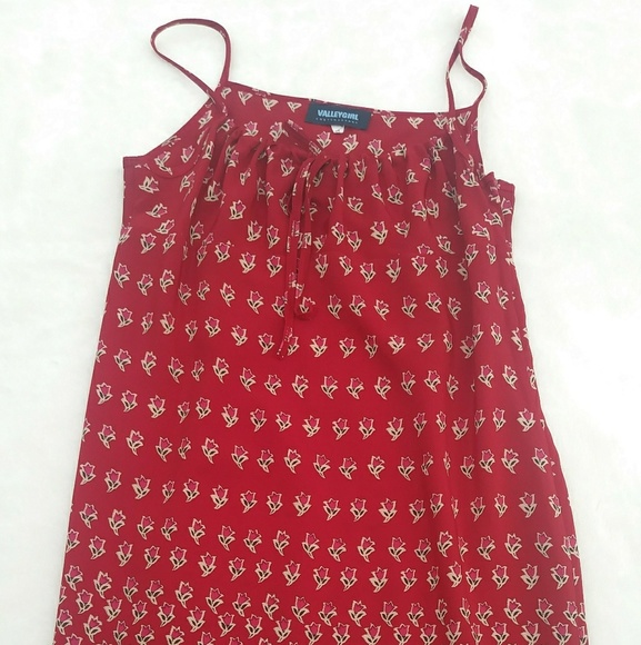 🌷VALLEY GIRL Spaghetti Dress Red Maroon SZ M - Picture 1 of 8